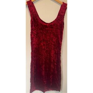 Red Floral Lacey Pencil Off-The-Shoulder Mini-Dress